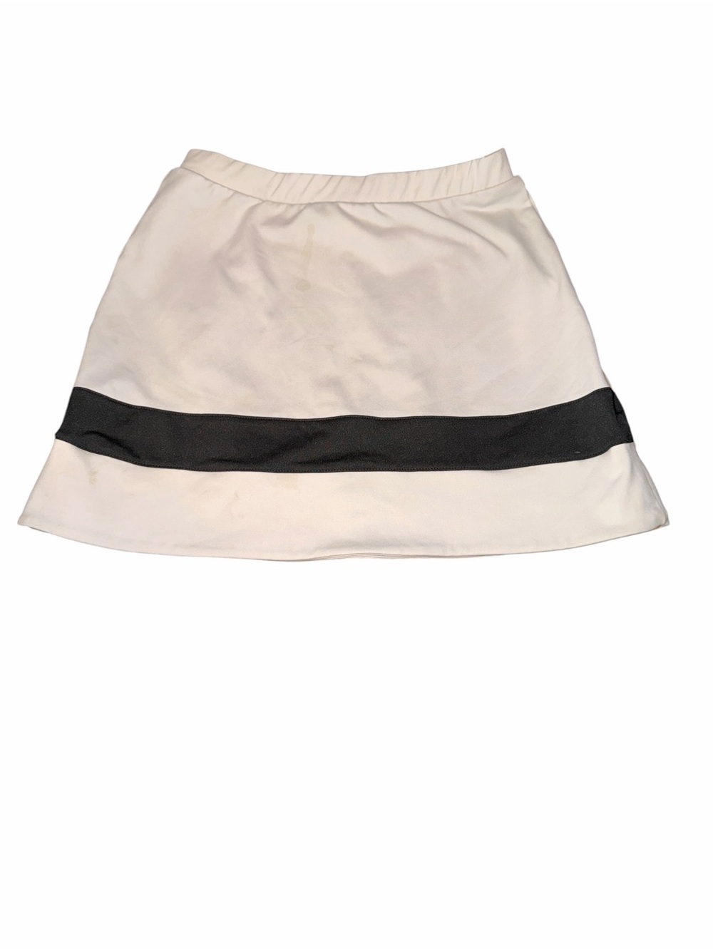 Kids XS Varsity White Skirt with Black Stripe